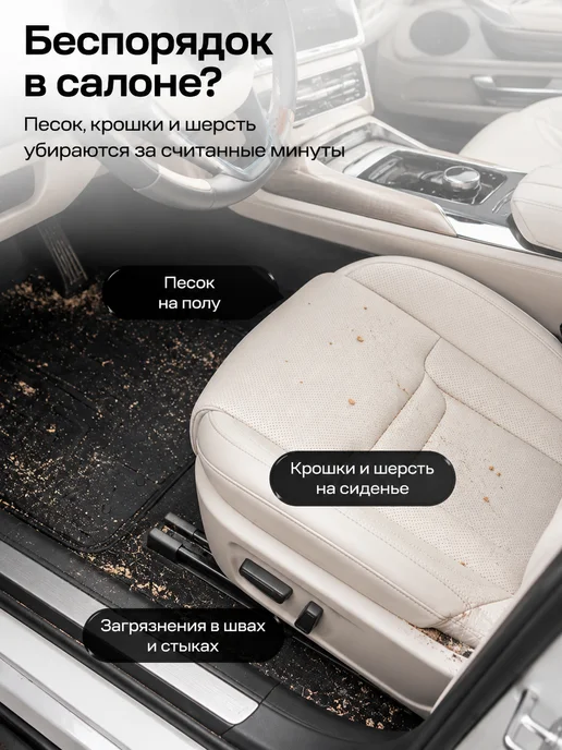Tinton Life Пылесос для автомобиля беспроводной мощный с насадками, черный, фото 2