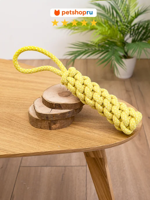 PetShop Игрушка для собак канат ухватка "Кукурузка" в ассортименте, желтый, фото 2