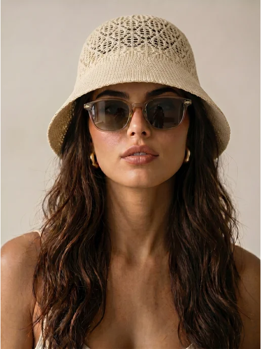 Urban Hat Панама шляпа клош летняя кроше плетеная с узкими полями, белый
