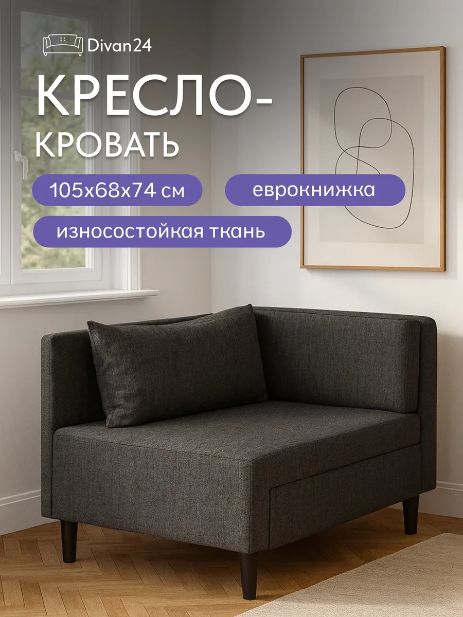 Кресло кровать раскладное с подушкой