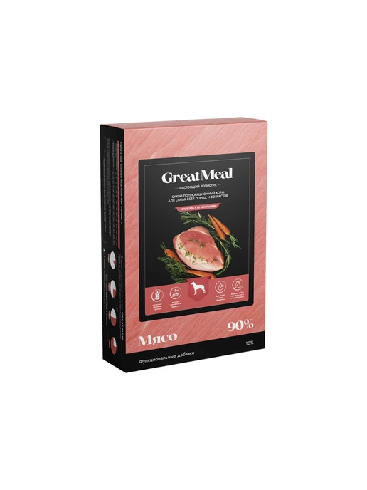 Сухой корм Great Meal Возрастов Морковь для собак, индейка, 0,4 кг, фото 2