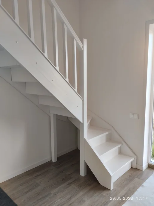 StairShop Лестница деревянная межэтажная проем 1340х1340 мм (левая), 1340x1340 мм, фото 7