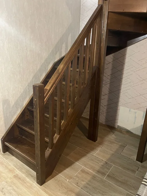 StairShop Лестница деревянная межэтажная проем 950х1710 мм (правая), 1340x1340 мм, фото 7