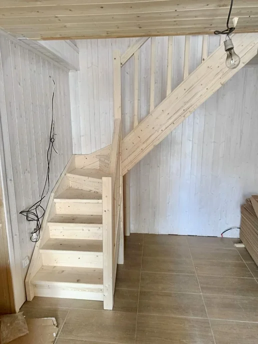 StairShop Лестница деревянная межэтажная проем 950х1710 мм (правая), 1340x1340 мм, фото 8