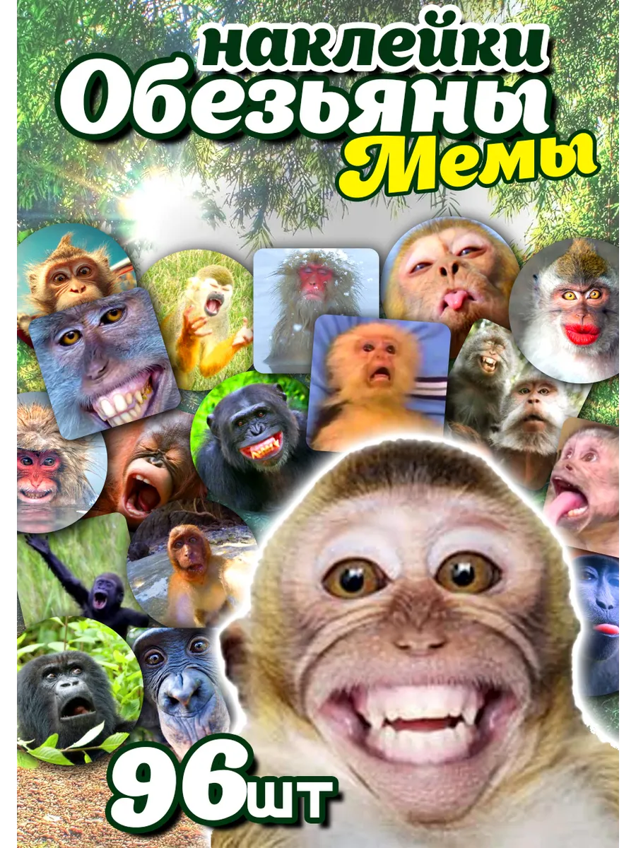 Наклейки обезьяны мем