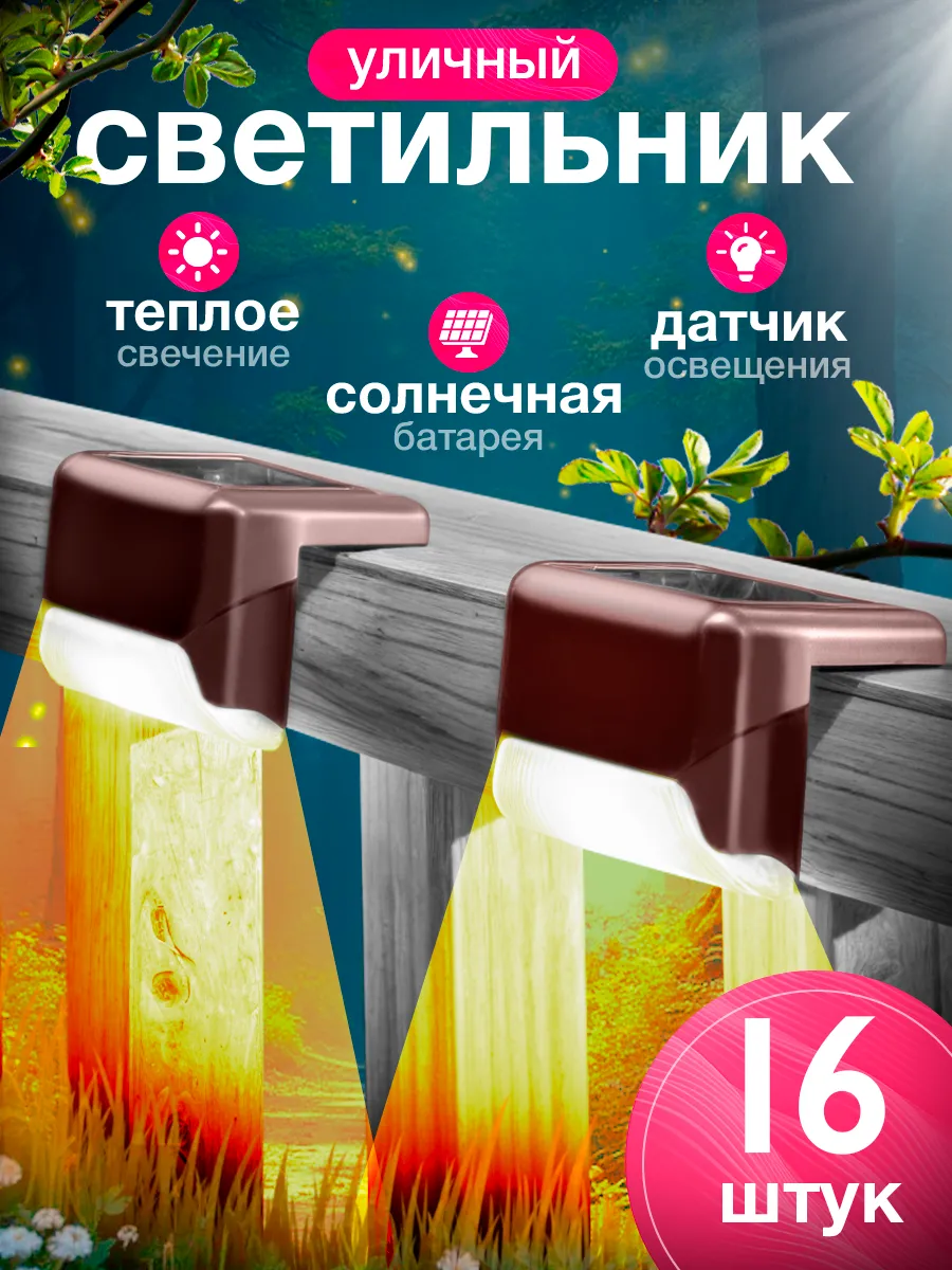 Светильник уличный угловой на солнечной батарее 16 штук