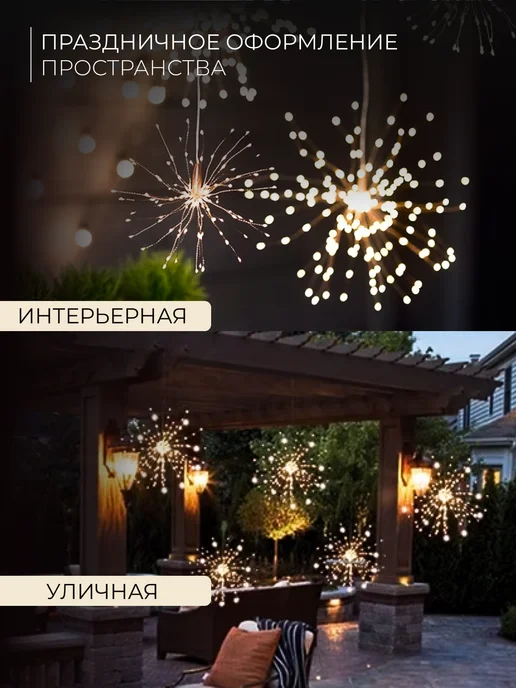 mel place Светодиодная гирлянда Фейерверк, вариант, фото 2