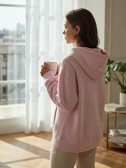 PUMA Худи с капюшоном без начеса Better Essentials Hoodie, розовый, фото 5