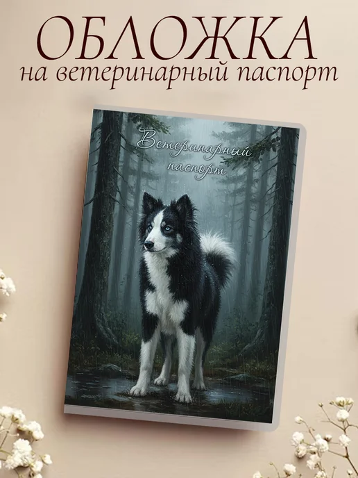 Ушастый друг Обложка на ветеринарный паспорт, белый