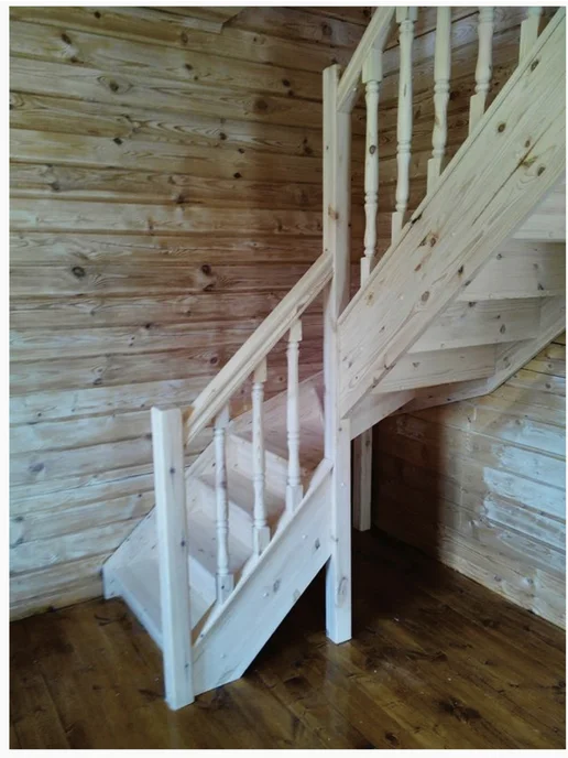 StairShop Лестница деревянная межэтажная проем 770х2080 мм (правая), 770x2080 мм, фото 6