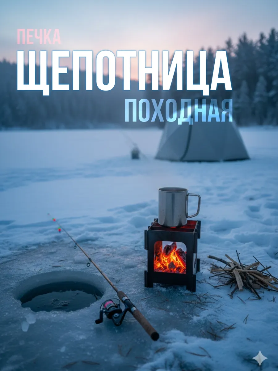 Печь Щепочница походная туристическая разборная мини печка