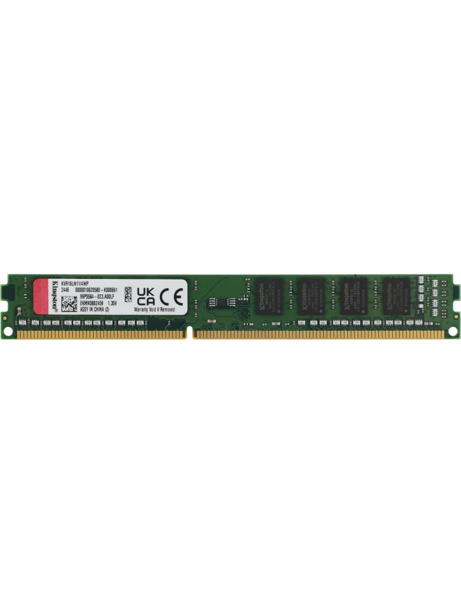 Kingston Память DDR3L 4GB 1600MHz KVR16LN11 4WP Valueram RTL PC3-1280