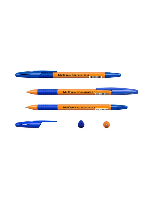 ERICH KRAUSE Ручка Еrich Krause R-301 orange, синие, 2 блистера по 4 шт, синий, шариковая, фото 2