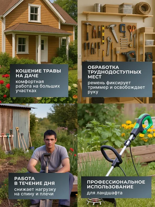 Ремень для триммера ранцевый двухплечевой с карабином BT-PRO — фото 3