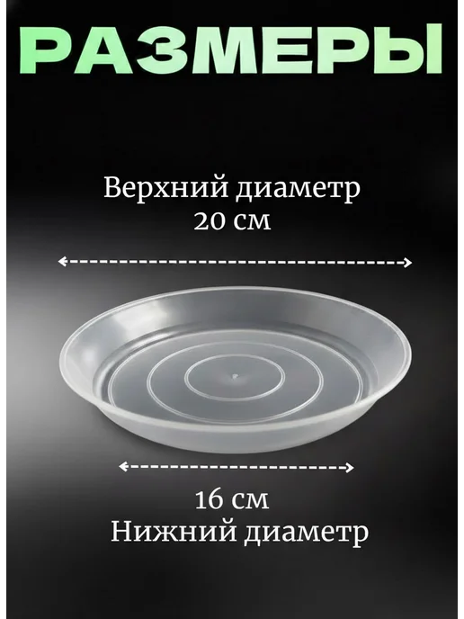 Yelenmarket Прозрачный поддон блюдце для горшков и растений 15 см 4 шт, 4 шт, в упаковке 280 г, фото 2