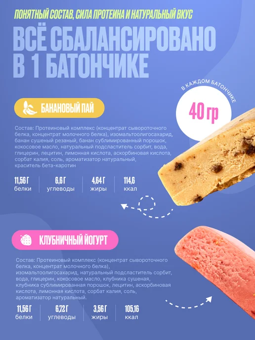 Sportberry Протеиновые батончики без сахара 30% ассорти набор 10 шт, 10 шт, фото 4