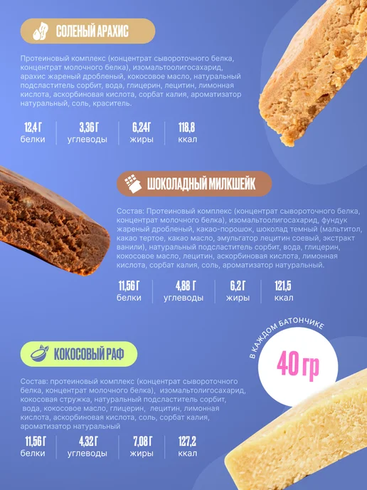 Sportberry Протеиновые батончики без сахара 30% ассорти набор 10 шт, 10 шт, фото 5