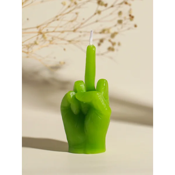 Свеча интерьерная Жест, зелёная
