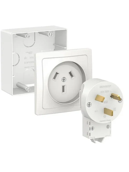 Systeme Electric Розетка к электроплите+вилка подъем коробка о у 32А Blanca, белый, фото 3