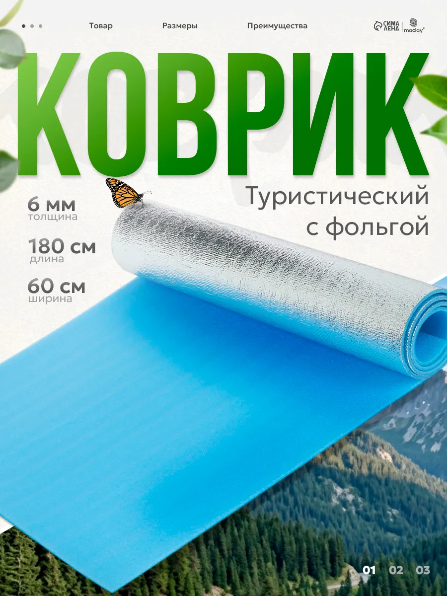 Коврик туристический фольгированный