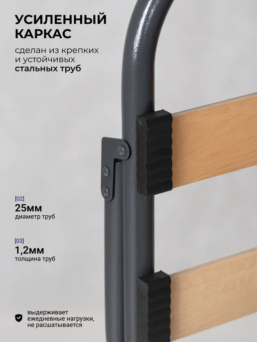 KEMPINGROUP Раскладушка с матрасом и изголовьем, серый, фото 4