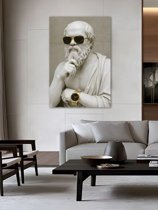 7Art Картина на стену для интерьера Сократ в очках 40х60 см, 40x60 см, фото 7