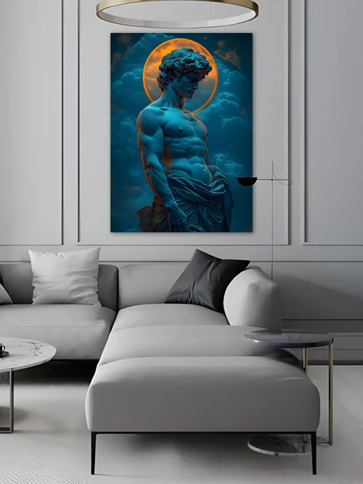 7Art Картина на стену для интерьера Статуя под луной 50х70 см, 50x70 см, фото 4