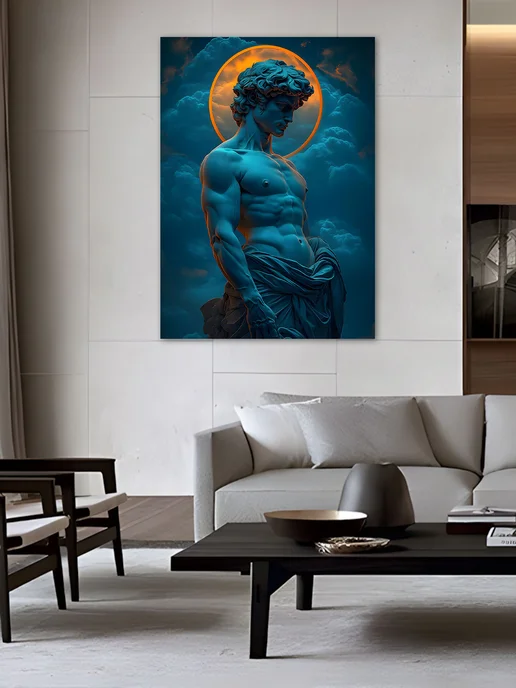 7Art Картина на стену для интерьера Статуя под луной 50х70 см, 50x70 см, фото 7
