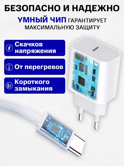 QIQS Блок быстрой зарядки Type C 35 W, 35 Вт, фото 4