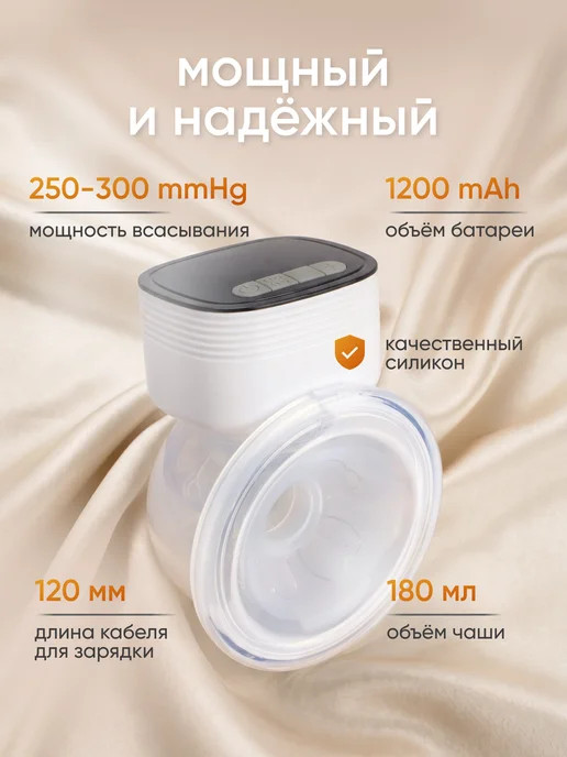 Solmax&Kids Молокоотсос электрический с дисплеем беспроводной, белый, фото 6