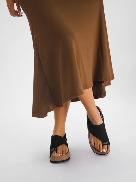 SEMIDALI Босоножки из экозамши на платформе, черный, фото 3