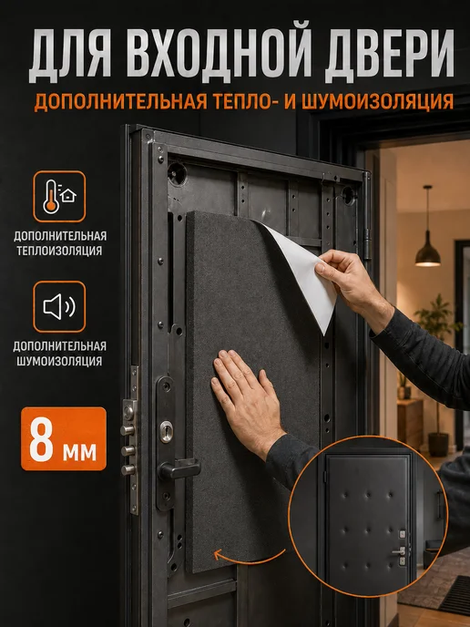 Изолон самоклеящийся 8 мм, 30 на 50 см, для авто и дома, вариант, фото 4