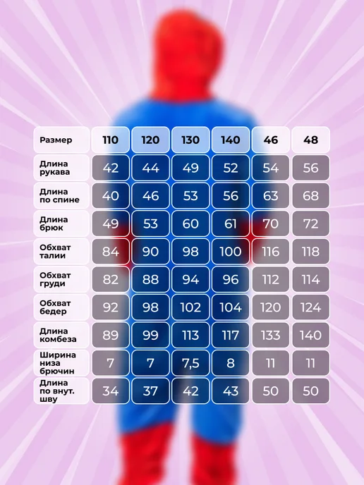 bossmall Кигуруми человек-паук пижама для взрослых и детей, синий, фото 3