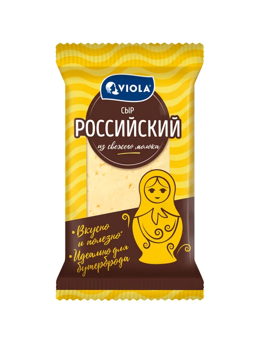 Viola Сыр российский кусок 50%, 180г, 180 г