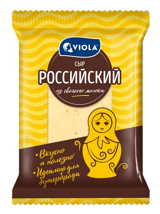 Viola Сыр Российский полутвердый нарезка 50%, 270г, 350 г