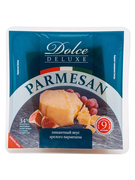 Dolce Granto Сыр Deluxe Пармезан твердый 34%, 200г, 200 г