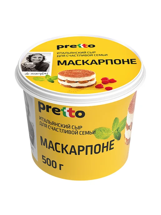 Pretto Сыр Маскарпоне мягкий 80%, 500г, 500 г
