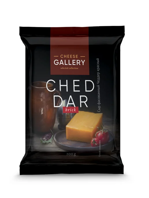 Cheese Gallery Сыр Чеддер красный полутвердый 50%, 200г, 200 г
