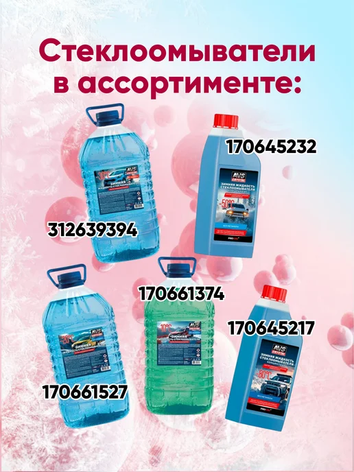 AVS Незамерзайка -20С, стеклоомывающая жидкость Бабл гам, вариант, фото 7