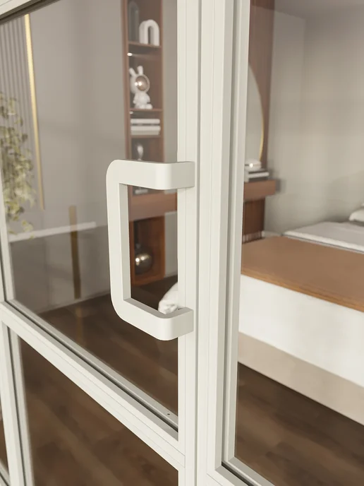 KM LOFT Ручки дверные металлические комплект из 2 штук, белый