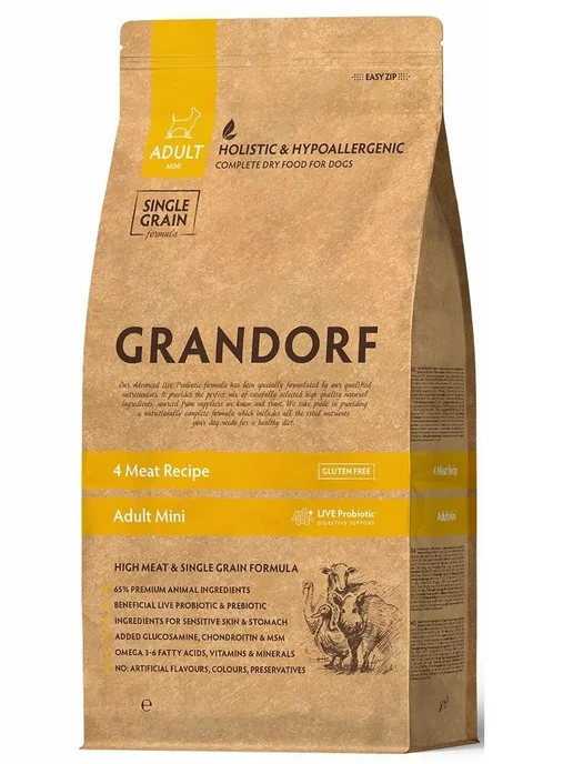 Сухой корм Grandorf' Probiotic для собак, мелкие, мясо, 8 кг, фото 2