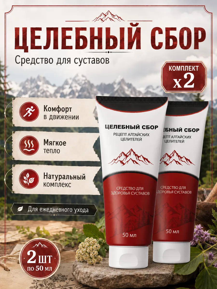 Средство для суставов Целебный сбор 50 мл 2 шт