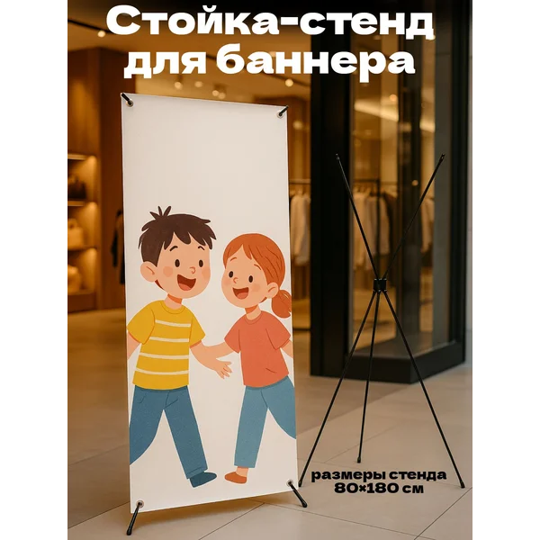 Стойка — стенд рекламная «Паук», для баннера 80×180 см