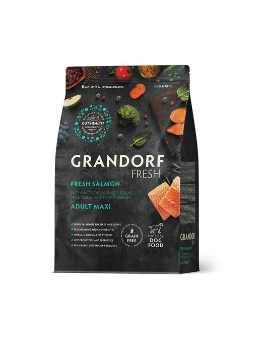 Сухой корм Grandorf' Fresh Батат для собак, крупные, лосось, 10 кг, фото 7