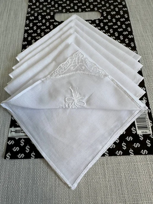 anjel&angel Носовые платочки женские хлопок, белый, фото 6