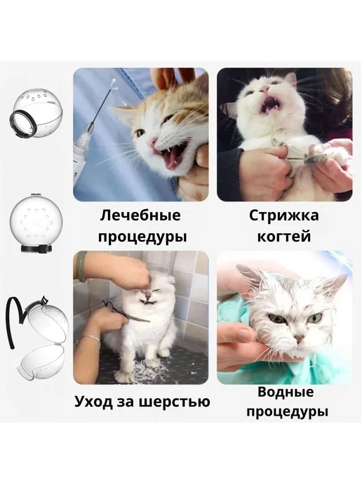 Ветеринарный намордник-шар для кошек и мелких собак, вариант, фото 2