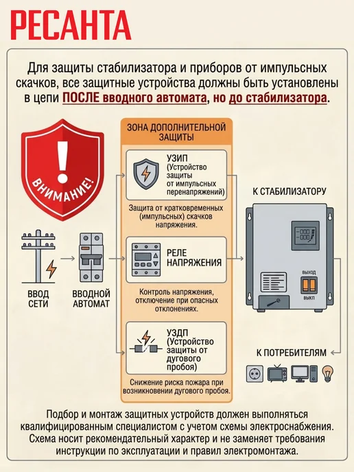 РЕСАНТА Стабилизатор напряжения СПН-20000 45, релейный, вариант, фото 7