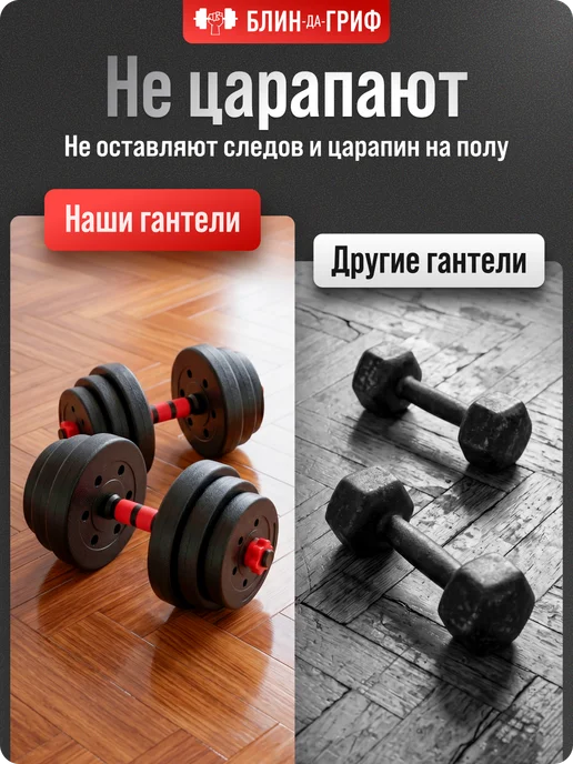 BDGPRO Гантели разборные 50 кг (2х25 кг) со штангой, 2x25, 50 кг, фото 7
