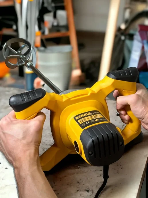 Миксер строительный электрический DeWalt, желтый, фото 3