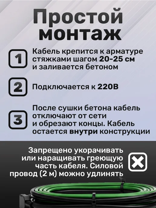 Vetona Кабель для бетона КБ 40-145, зеленый, фото 2